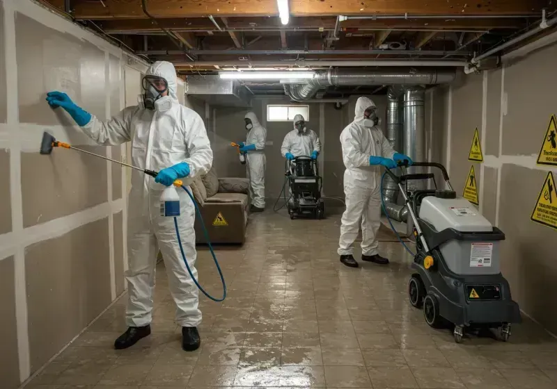 Basement Moisture Removal and Structural Drying process in McMinnville, TN